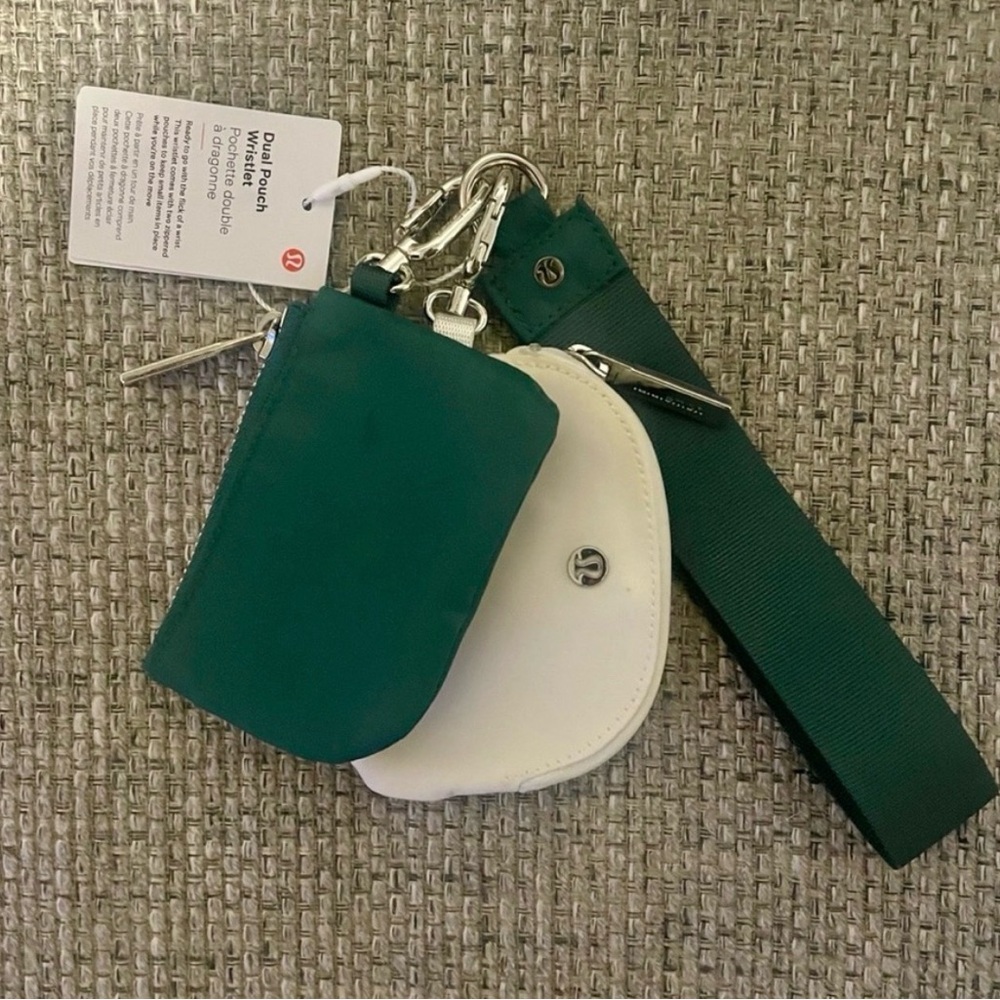 lululemon White and Green dual pouch set - Picture 2 of 2